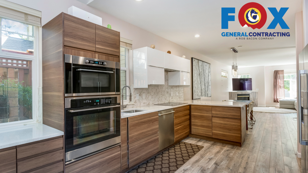 modern kitchen remodel with new cabinets, countertops, and appliances