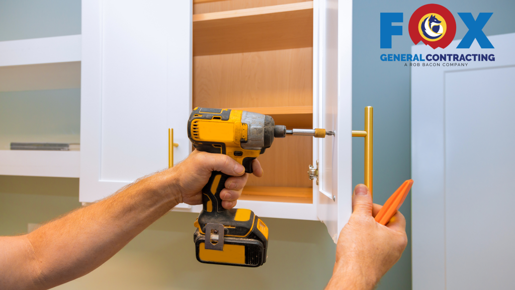 custom cabinets installed in kitchen with durable materials and tailored design